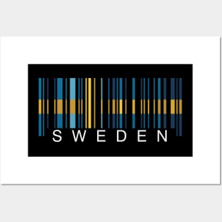 Sweden flag colors barcode Posters and Art